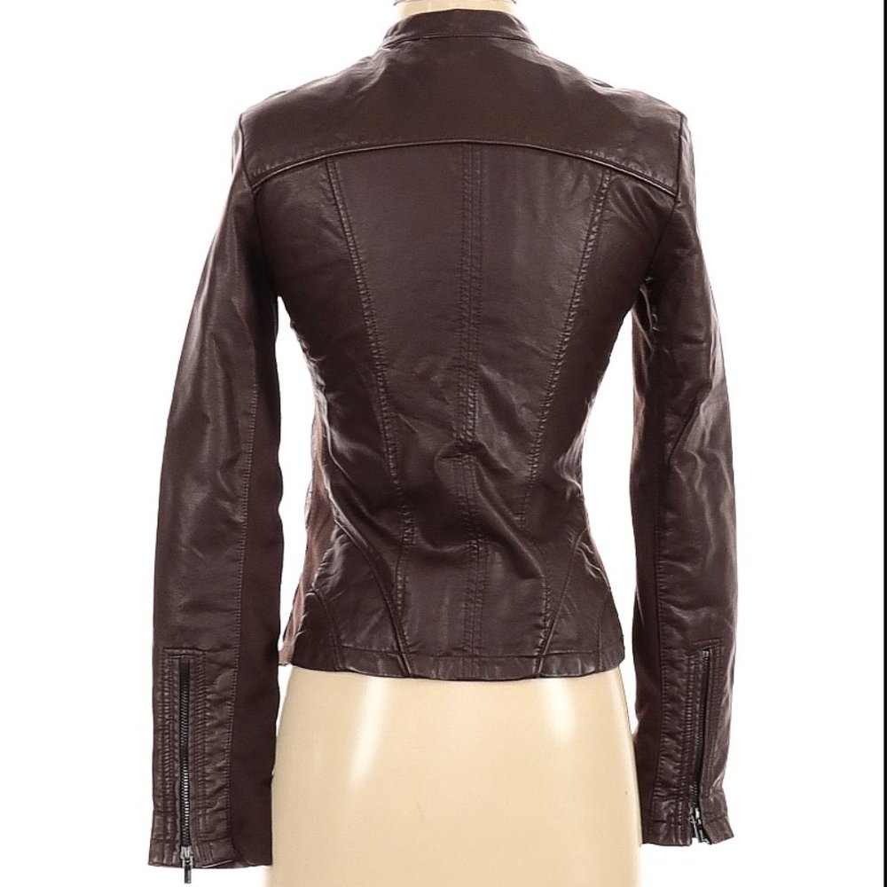 Express Faux Leather Jacket Brown XS - Picture 5 of 5